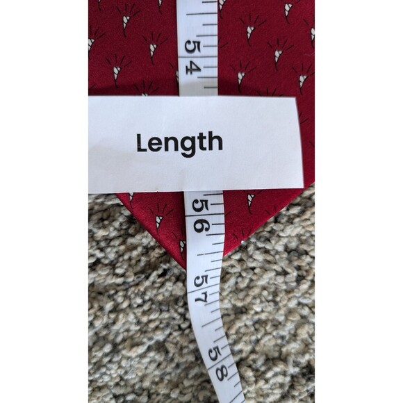 Vintage J. Garcia Rhino & Puppy Collection Eighteen 100% Silk Red/White Preppy - Picture 7 of 9